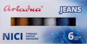 Zestaw nici Ariadna Jeans, Talia 30/70m – 4 kolory, Nokton 80C/150m – 2 kolory