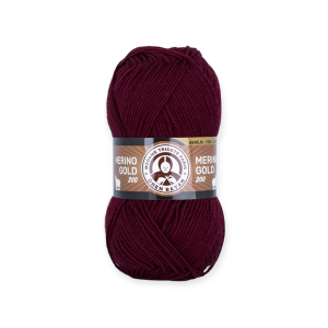 Włóczka Merino Gold 200 -  035 - kolor bordowy