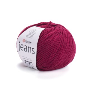 Włóczka Jeans 66 - kolor bordowy