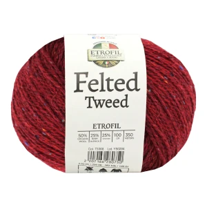 Włóczka Felted Tweed – 73368  – kolor czerwony – naturalna wełna merino i baby alpaka