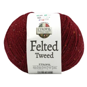 Włóczka Felted Tweed – 73384  – kolor czerwony – naturalna wełna merino i baby alpaka
