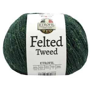 Włóczka Felted Tweed – 74316 – kolor ciemny zielony – naturalna wełna merino i baby alpaka