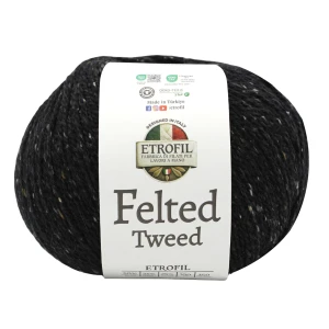 Włóczka Felted Tweed – 79182 – kolor czarny – naturalna wełna merino i baby alpaka