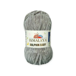 Włóczka welurowa Dolphin Baby 80320 - kolor szary