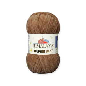 Włóczka welurowa Dolphin Baby 80366 - kolor brązowy
