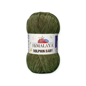 Włóczka welurowa Dolphin Baby 80361 - kolor zgnity zielony